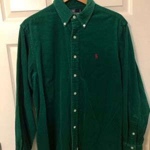 VTG Green Corduroy Polo button down